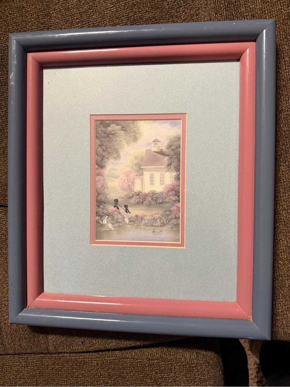 Two-Tone Pink and Blue Framed Art Print - Home Accents